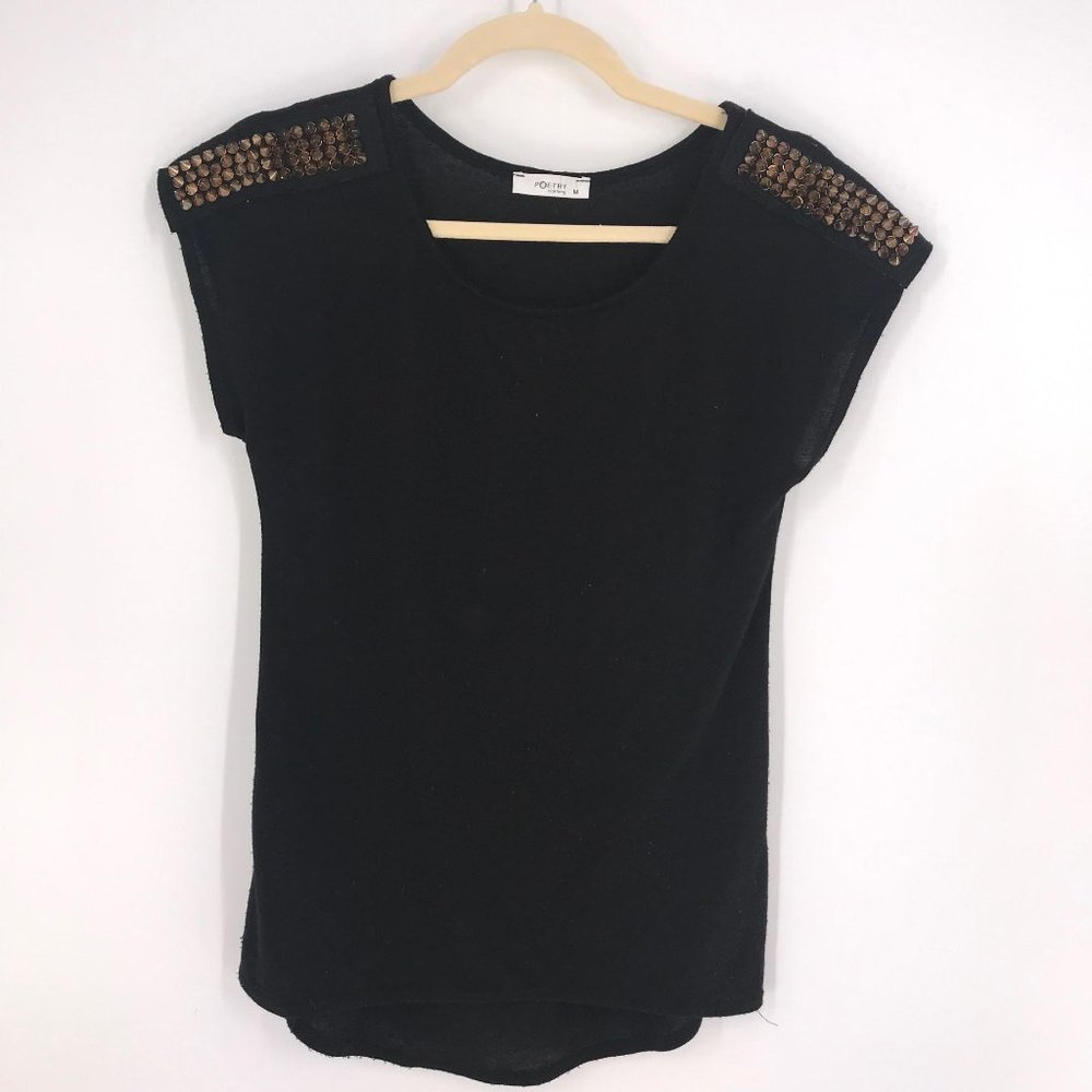 POETRY‎ CLOTHING BLACK SLEEVELESS BLOUSE